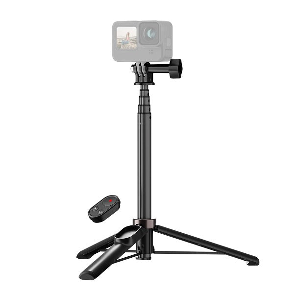 Telesin Vlog Stick Extendable Monopod w/ Tripod Stand & Bluetooth Remote for GoPro Hero Cameras & Smartphone iPhone & Android Devices TE-RCSS-001