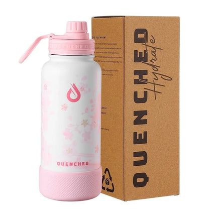 Quenched Hydrate 32oz Cherry Blossom Edition Stainless Steel Insulated Tumbler w/ Silicone Boot Quenched