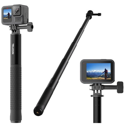 Telesin 90/120/150cm Extendable Invisible Stick Monopod for Action Cameras Gopro, DJI Osmo, Insta360, SJCAM, etc S1-MNP-09/S1-MNP-10/S1-MNP-11