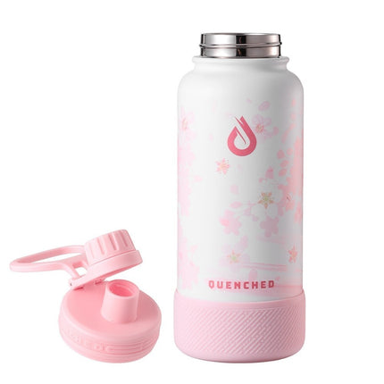 Quenched Hydrate 32oz Cherry Blossom Edition Stainless Steel Insulated Tumbler w/ Silicone Boot Quenched