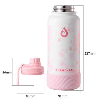 Quenched Hydrate 32oz Cherry Blossom Edition Stainless Steel Insulated Tumbler w/ Silicone Boot Quenched