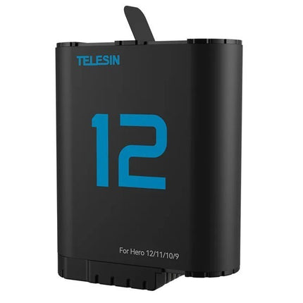 Telesin Black Arch Battery for GoPro Hero 12, 11, 10, 9 Action Cameras Telesin