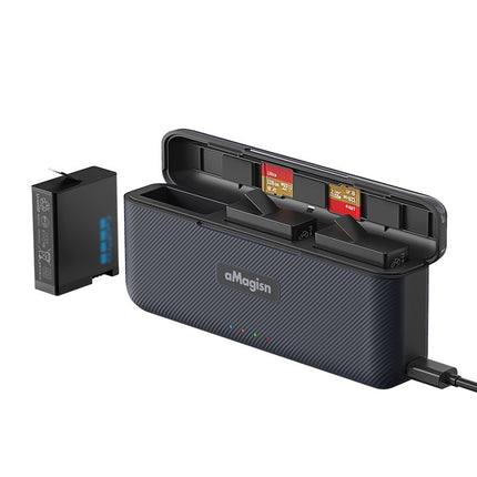 aMagisn Fast Charge Box for GoPro Hero 13 Triple Battery Charger Storage Case OveerUps