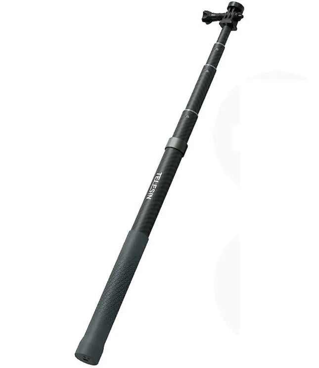 Telesin 1.2M/3M Premium Carbon Fiber Invisible Stick Extendable Monopod for Action Cameras Gopro DJI Osmo Insta360