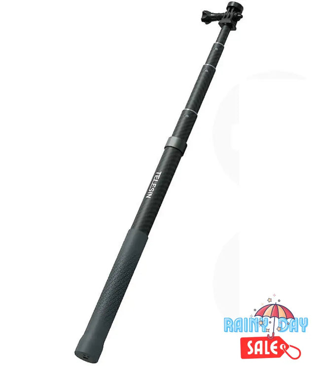 Telesin 1.2M/3M Premium Carbon Fiber Invisible Stick Extendable Monopod for Action Cameras Gopro DJI Osmo Insta360