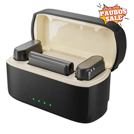 Telesin Mobile Button Wireless Lavalier Microphone w/ Charging Case for Smartphone iPhone & Android Devices P5-MCP-01