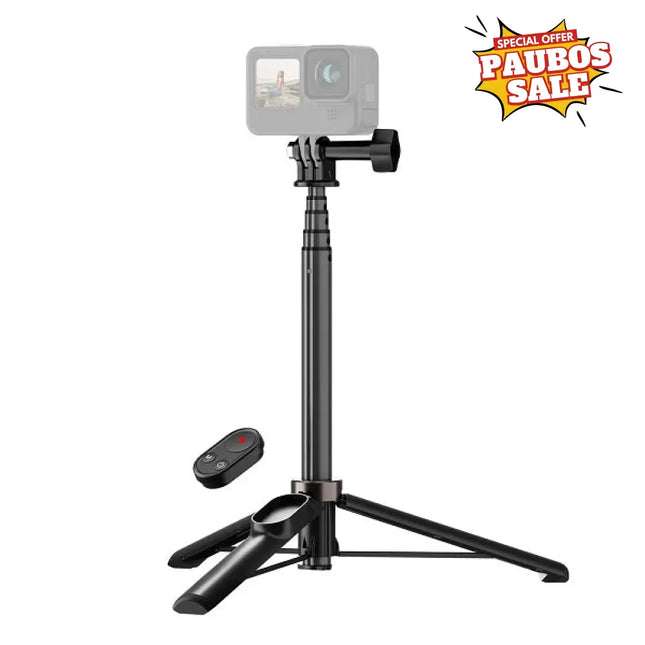 Telesin Vlog Stick Extendable Monopod w/ Tripod Stand & Bluetooth Remote for GoPro Hero Cameras & Smartphone iPhone & Android Devices TE-RCSS-001 Telesin