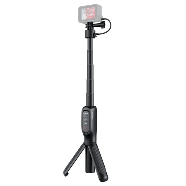 Telesin Shorty Power Bank Grip Stick USB-C Port Extendable Monopod w/ Tripod Stand & Remote for GoPro Hero 13, 12, 11, 10, 9, 8 Cameras S1-CSS-01-TGP