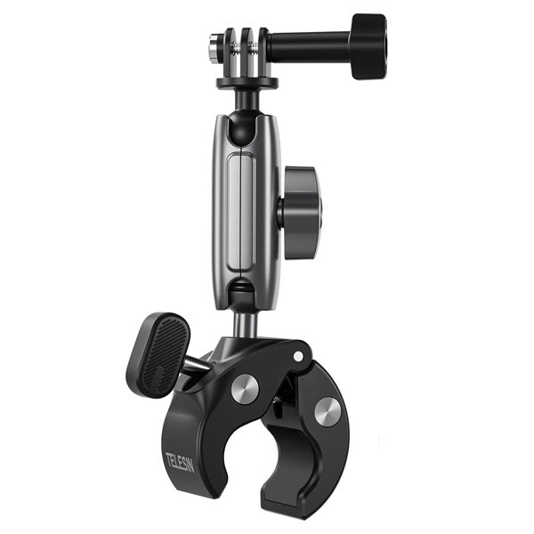 Telesin 360° Rotation Metal Crab Claw Bike & Motorcycle Handlebar Rack Mount for Action Cameras GP-HBM-001