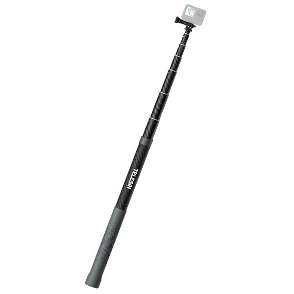 Telesin 1.2M/3M Premium Carbon Fiber Invisible Stick Extendable Monopod for Action Cameras GP-MNP-002/GP-MNP-300-3